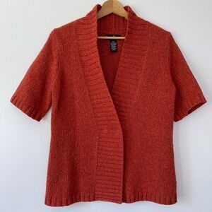 Mercer & Madison Rust Short Sleeve Wool Blend Cardigan